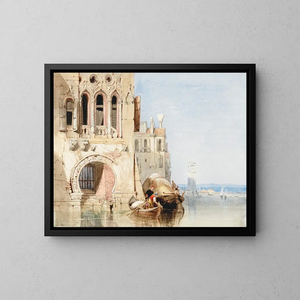 Una scena di capriccio a Venezia - Clarkson Stanfield — quadro incorniciato alla parete