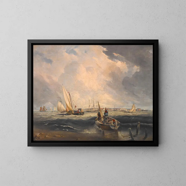 Sables di Bligh a Sheerness - Clarkson Stanfield — quadro incorniciato alla parete