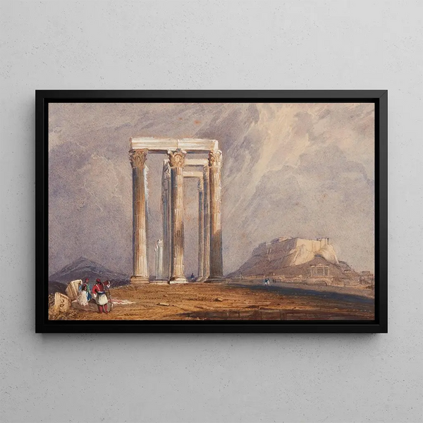 Il tempio di Giove Olimpico Atene - Clarkson Stanfield — quadro incorniciato alla parete