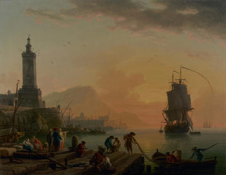 ClaudeJoseph Vernet - A Calm at a Mediterranean Port.webp