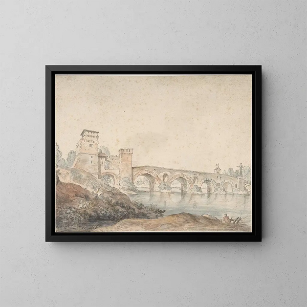 Pont Molle, Roma - Claude-Joseph Vernet — quadro incorniciato alla parete
