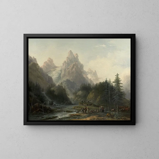 ClaudeLouis Chtelet - Vue du Wellhorn et du Wetterhorn prise de Rosenlaui vers Meiringen dans lOberland bernois.webp