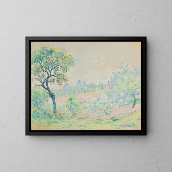 Paesaggio con case sullo sfondo - Claude-Émile Schuffenecker — quadro incorniciato alla parete