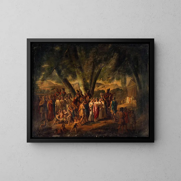 Processione antica che si dirige verso un tempio - Claude Joseph Vernet — quadro incorniciato alla parete