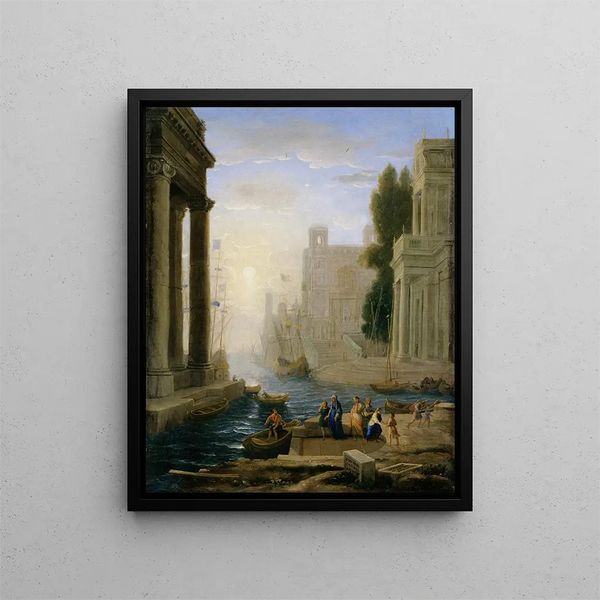 Imbarco di Sainte Paule - Claude Lorrain — quadro incorniciato alla parete