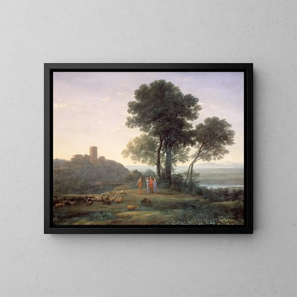 Jacob con Laban e le sue figlie - Claude Lorrain — quadro incorniciato alla parete