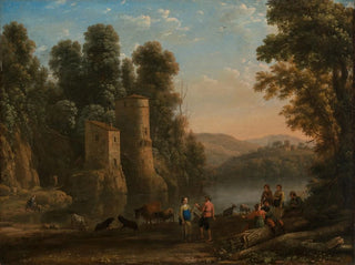 Claude Lorrain - Landschaft mit Hirten Der Tanz am Ufer.webp