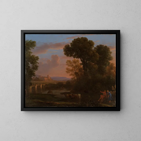 Paesaggio pastorale - Claude Lorrain — quadro incorniciato alla parete