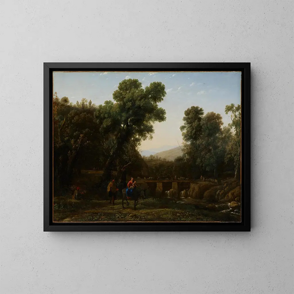 La Fuga in Egitto - Claude Lorrain — quadro incorniciato alla parete