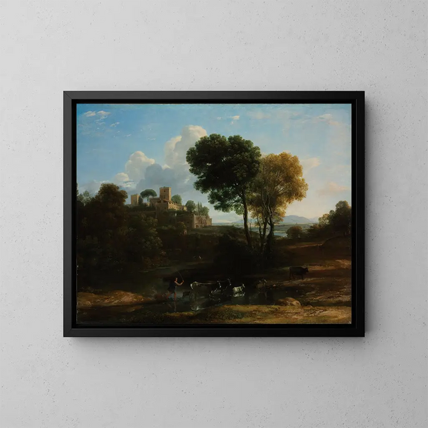 Villa nella campagna romana - Claude Lorrain — quadro incorniciato alla parete