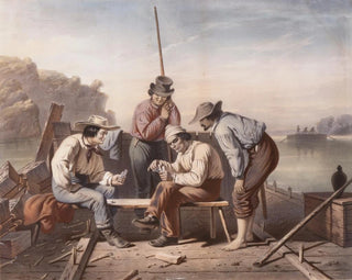 Claude Regnier - In a Quandry Mississippi Raftmen Playing Cards.webp