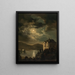 Atmosfera al chiaro di luna sopra il castello di Freyenthurn con vista su Loretto - Clementine von Rainer — quadro incorniciato alla parete