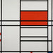 Composition de rosso e bianco n° 1 Composition n° 4 con rosso e blu - Piet Mondrian — ambientato in un interno