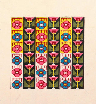 Conception géométrique pour textile imprimé II - Anonyme