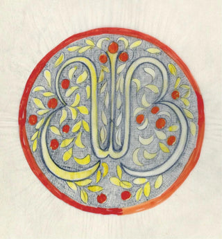 Conception pour une assiette avec WB - Carel Adolph Lion Cachet