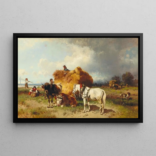 Conrad Bhlmayer - Gathering in the Hay with Approaching Storm.webp
