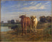 Due mucche in un paesaggio - Constant Troyon — vista dell’opera