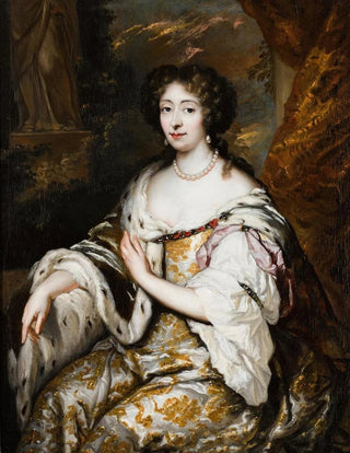 Constantijn Netscher - A Portrait Of Maria Mancini.webp