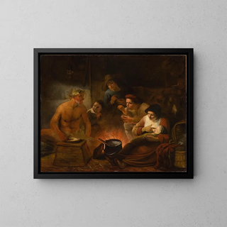 Constantijn a Renesse - Satyr among peasants Aesop Fables J de La Fontaine V 7.webp