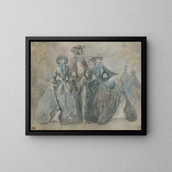 Gli Inglesi a Parigi - Constantin Guys — quadro incorniciato alla parete