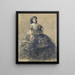 Giovane donna in crinolina - Constantin Guys — quadro incorniciato alla parete