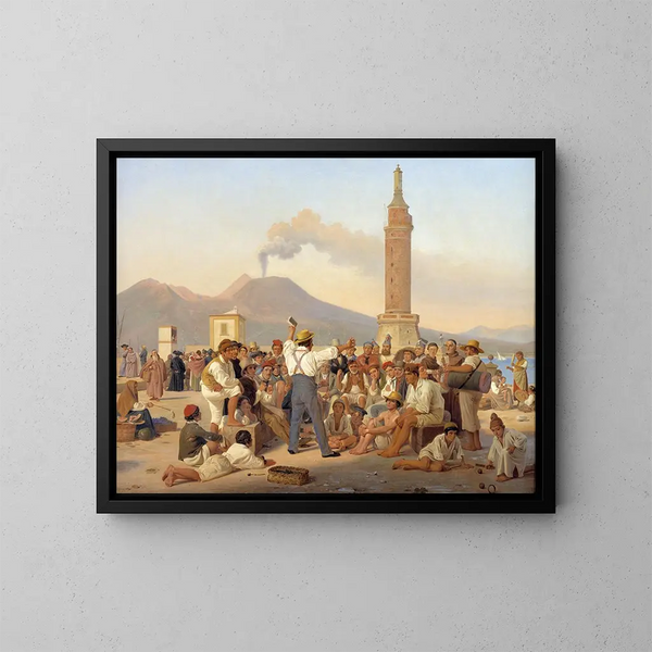 Un récitant de l'Orlando Furioso au Molo de Naples - Constantin Hansen — quadro incorniciato alla parete