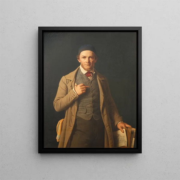 Ritratto di Gottlieb Bindesbøll - Constantin Hansen — quadro incorniciato alla parete