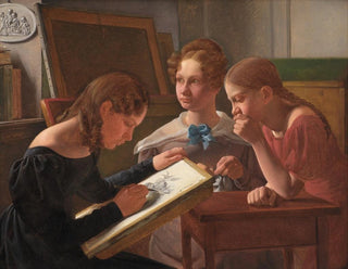 Constantin Hansen - Three Young Girls The Artists Sisters Alvilde Ida and Henriette.webp