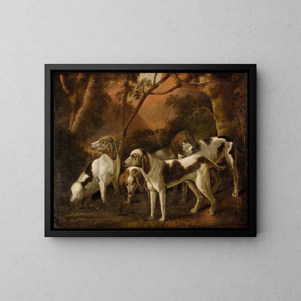 Cani da caccia - Scuola Continentale — quadro incorniciato alla parete