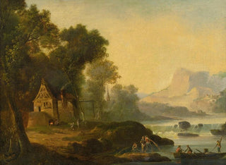 Continental School - River Landscape With Figures.webp