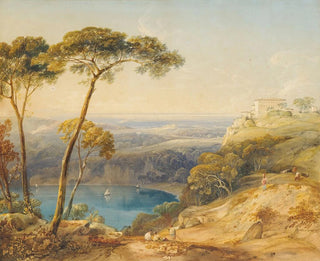 Copley Fielding - Lake Nemi with Pontine Marshes in the Background.webp