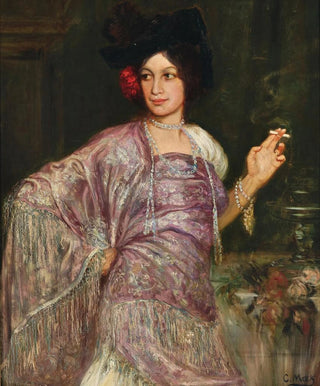 Corneille Max - Portrait of Dora Gedon as a Flamenco Dancer with Mantn de Manila Thrown over Her Shoulder.webp