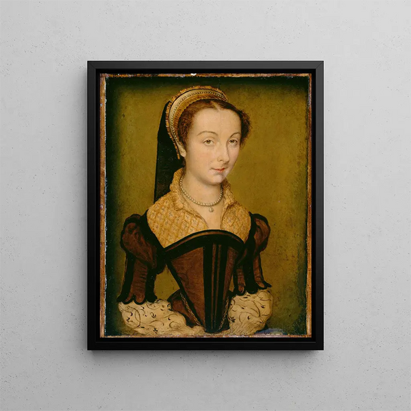 Ritratto di Louise de Halluin dama di Cipierre - Corneille de Lyon — quadro incorniciato alla parete