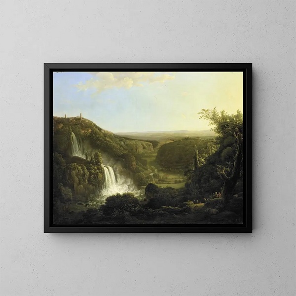 La valle dell'Anio con le cascate di Tivoli - Cornelis Apostool — quadro incorniciato alla parete
