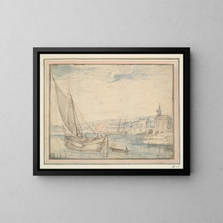 Cornelis Claesz van Wieringen - Ships Near a Village.webp