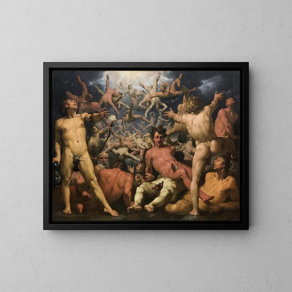 La Chute des Titans - Cornelis Cornelisz van Haarlem — quadro incorniciato alla parete