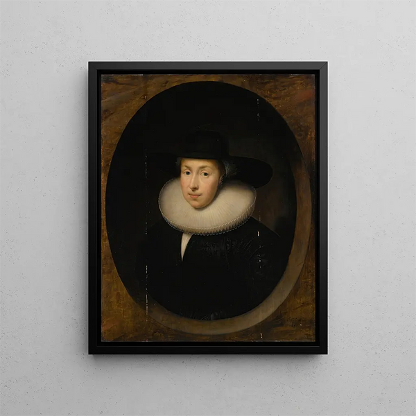 Ritratto di una dama - Cornelis Jonson van Ceulen — quadro incorniciato alla parete