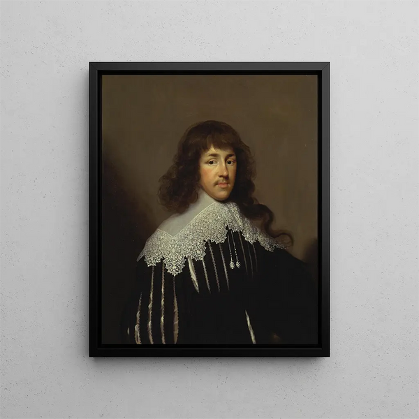 Ritratto di un uomo probabilmente Sir Francis Godolphin - Cornelis Jonson van Ceulen — quadro incorniciato alla parete