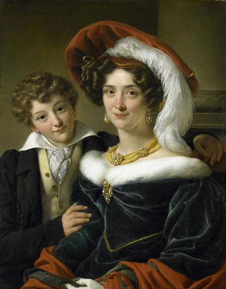 Cornelis Kruseman - Rudolphina Wilhelmina Elizabeth de Sturler second Wife of Count Johannes van den Bosch with their Son Richard Leeuwenhart.webp