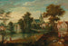 Paesaggio fluviale con due patriarchi vicino a una città - Cornelis Molenaer — vista dell’opera