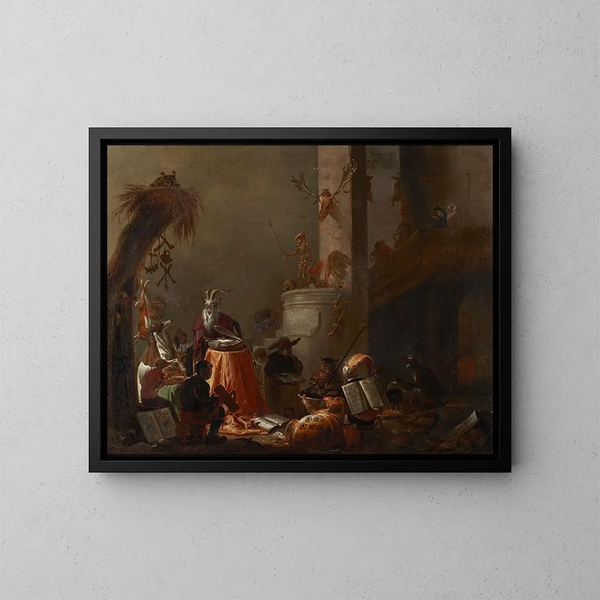 Collège des animaux - Cornelis Saftleven — quadro incorniciato alla parete