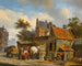 Una scena di strada con un fabbro al lavoro - Cornelis Springer — vista dell’opera