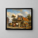 Una scena di strada con un fabbro al lavoro - Cornelis Springer — quadro incorniciato alla parete