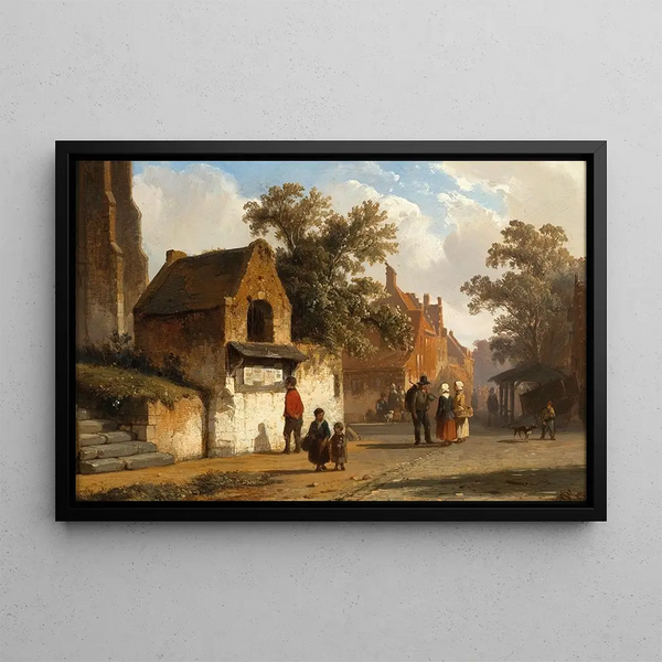 Un Chemin de Village - Cornelis Springer — quadro incorniciato alla parete