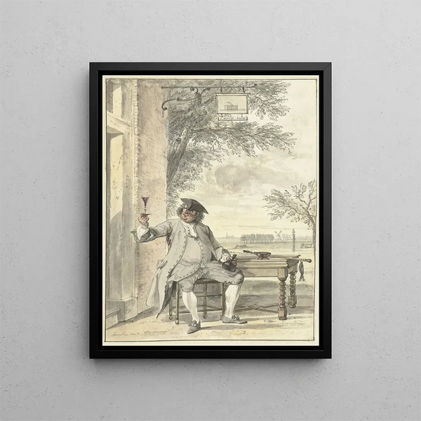Cornelis Troost - Rustende wandelaar voor de herberg De Mosse Knip.webp