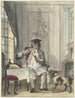 Uomo a tavola con un bicchiere di vino e un os - Cornelis Troost — vista dell’opera