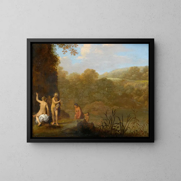 Filles au bain - Cornelis van Poelenburch — quadro incorniciato alla parete
