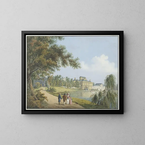 Vista del palazzo di Soestdijk - Cornelis de Kruyff — quadro incorniciato alla parete