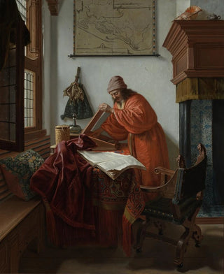 Cornelis de Man - Interior with a man in a Japanese robe.webp