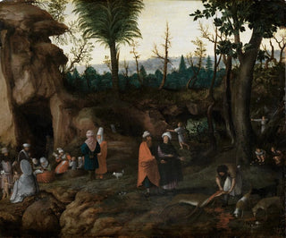 Cornelis van Dalem - Felslandschaft mit Nomadenfamilien.webp